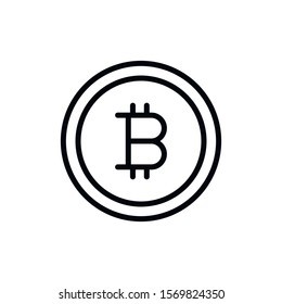 Simple bitcoin line icon. Stroke pictogram. Vector illustration isolated on a white background. Premium quality symbol. Vector sign for mobile app and web sites.