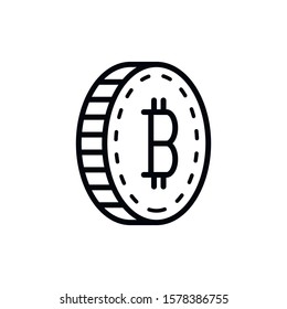 Simple bitcoin line icon. Stroke pictogram. Vector illustration isolated on a white background. Premium quality symbol. Vector sign for mobile app and web sites.