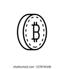 Simple bitcoin line icon. Stroke pictogram. Vector illustration isolated on a white background. Premium quality symbol. Vector sign for mobile app and web sites.