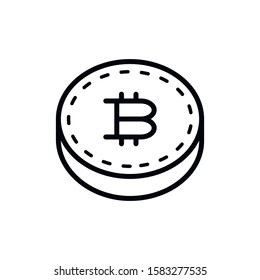 Simple bitcoin line icon. Stroke pictogram. Vector illustration isolated on a white background. Premium quality symbol. Vector sign for mobile app and web sites.