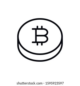 Simple bitcoin line icon. Stroke pictogram. Vector illustration isolated on a white background. Premium quality symbol. Vector sign for mobile app and web sites.