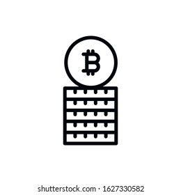 Simple bitcoin line icon. Stroke pictogram. Vector illustration isolated on a white background. Premium quality symbol. Vector sign for mobile app and web sites.