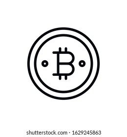 Simple bitcoin line icon. Stroke pictogram. Vector illustration isolated on a white background. Premium quality symbol. Vector sign for mobile app and web sites.