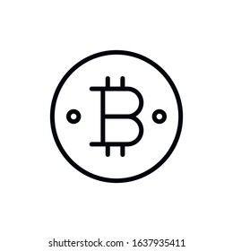 Simple bitcoin line icon. Stroke pictogram. Vector illustration isolated on a white background. Premium quality symbol. Vector sign for mobile app and web sites.