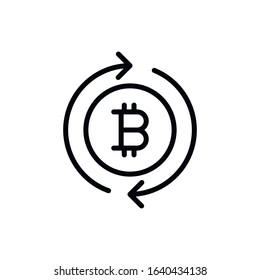 Simple bitcoin line icon. Stroke pictogram. Vector illustration isolated on a white background. Premium quality symbol. Vector sign for mobile app and web sites.