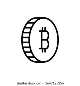 Simple bitcoin line icon. Stroke pictogram. Vector illustration isolated on a white background. Premium quality symbol. Vector sign for mobile app and web sites.