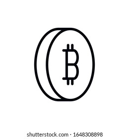 Simple bitcoin line icon. Stroke pictogram. Vector illustration isolated on a white background. Premium quality symbol. Vector sign for mobile app and web sites.