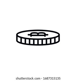 Simple bitcoin line icon. Stroke pictogram. Vector illustration isolated on a white background. Premium quality symbol. Vector sign for mobile app and web sites.