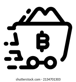 simple bitcoin mining icon, editable stroke best used for web application or banner