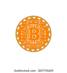 Símbolo de bitcoin simple icono de vector diseño