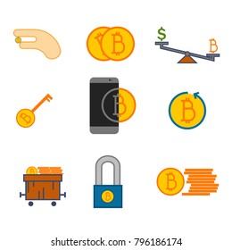 Simple Bitcoin Symbol Vector Illustration Graphic Design Set