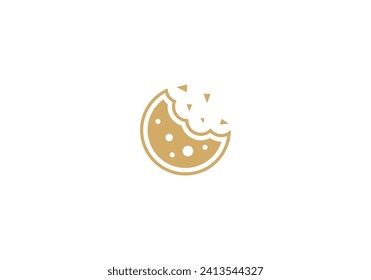 simple bite biscuit logo design icon template