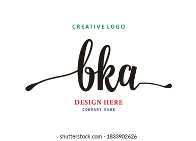 simple BKA lettering logo is easy to understand, simple and authoritative