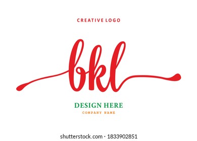 simple BKL lettering logo is easy to understand, simple and authoritative