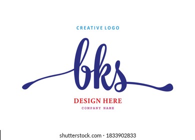 simple BKS lettering logo is easy to understand, simple and authoritative