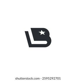 Simple BL book or Book BL or B book logo concept vector icon