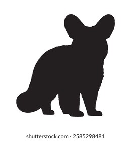 Simple Black Aardwolf Silhouette with Clean Edges - Aardwolf Vector - Aardwolf Illustration