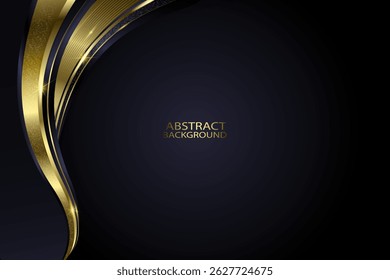 SIMPLE BLACK ABSTRACT BACKGROUND WITH VERTICAL GOLDEN SHAPES VECTOR. GRADIENT GOLDEN LUXURY BACKGROUND VECTOR