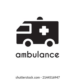 diseño simple de icono de ambulancia negra
