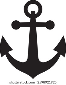 Simple black anchor graphic for nautical design