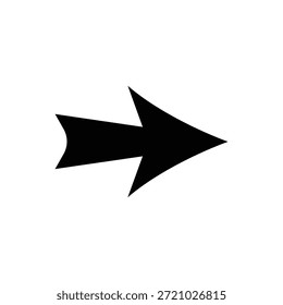 Eine einfache schwarze Pfeilgrafik zeigt nach rechts, die Fortschritt, Fortsetzung und Navigation symbolisiert. Ideal für Benutzeroberflächen und Webdesign.