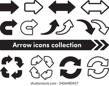 Simple black arrow icon collection