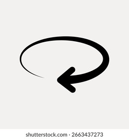 Un simple icono de flecha negra con un diseño curvo, perfecto para la navegación. El icono de flecha es elegante y minimalista, ideal para interfaces de usuario y Diseño web. Vector de elemento de diseño.