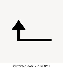 Simple black arrow icon on a white background. The arrow points upward and to the right. Minimalist arrow design for navigation or direction use. Arrow vector graphic.