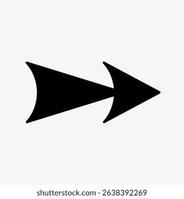 Simple black arrow icon pointing right. Arrow design with bold, clean lines. Right-pointing symbol for navigation or direction. Minimalist arrow graphic. Arrow vector graphic.