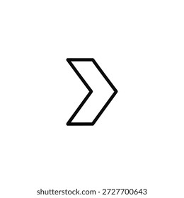 Icono de flecha negra simple que apunta a la derecha en la ilustración de fondo transparente