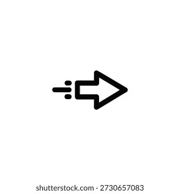 Icono de flecha negra simple que apunta a la derecha en un diseño de interfaz de fondo limpio