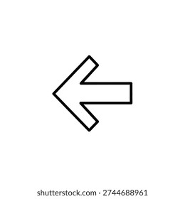 A simple black arrow icon pointing left
