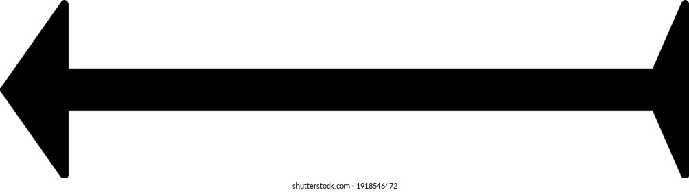 Simple flecha negra a la izquierda con cola unigue, ilustración, vector sobre fondo blanco.
