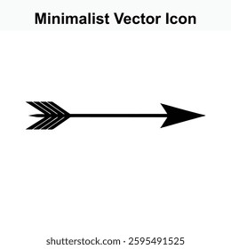 Simple Black Arrow Minimalist Vector Icon Design Graphic Image