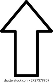 Simple black arrow pointing up icon for navigation and direction on transparent background