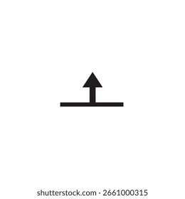 Una simple flecha negra que apunta hacia arriba desde una línea, aislada sobre un fondo blanco. Perfecto para Diseño web, interfaces de usuario y otros proyectos. Diseño de Ilustración vectorial.