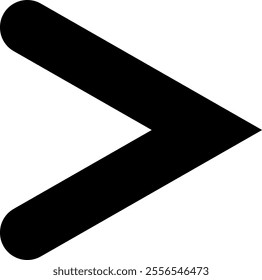 Simple black arrow pointing right, isolated against a clean white background, representing direction, progress, and forward movement in a modern and minimalistic design