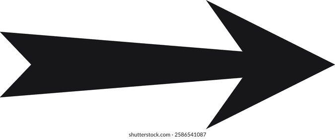 Simple black arrow pointing right against a clean white background, serving as an effective symbol for direction and progress, perfect for navigation and guiding pathways forward