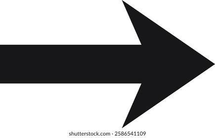 Simple black arrow pointing right against a clean white background, serving as an effective symbol for indicating direction, progress, and forward movement in various contexts