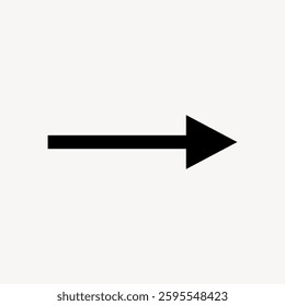 Simple black arrow pointing right on a light background. Arrow design is straightforward, with a clear rightward direction. Minimalist arrow symbol for navigation. Minimal vector design.