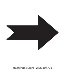 A simple black arrow pointing to the right isolated on a white background