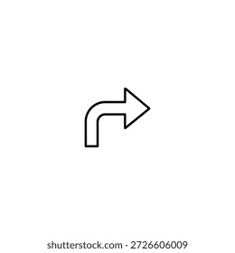 Uma seta preta simples apontando para a direita em um plano de fundo branco