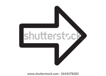 A simple black arrow pointing towards the right direction