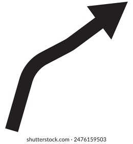Simple black arrow up symbol isolated on white, upload icon
