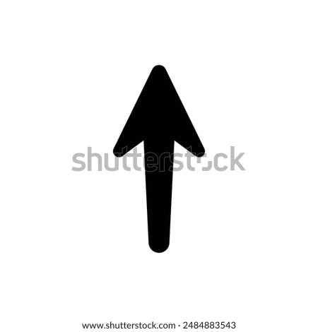 Simple black arrow up symbol isolated on white background, upload icon vector
