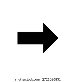 Simple black arrow symbol pointing right, ideal for navigation, user interface design, progress indicators, website icons, or directional cues.