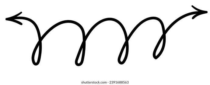 simple black arrow in vector. pointer icon in doodle style. graphics for application sites for layout and printing of texts and images
