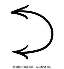 simple black arrow in vector. pointer icon in doodle style. graphics for application sites for layout and printing of texts and images