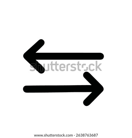 Simple Black Arrows Exchange Direction Pointing Left Right Icon Symbol