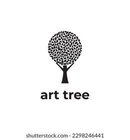 simple black art tree vector design